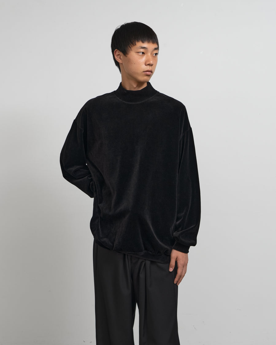 Compact Velour Mock Neck