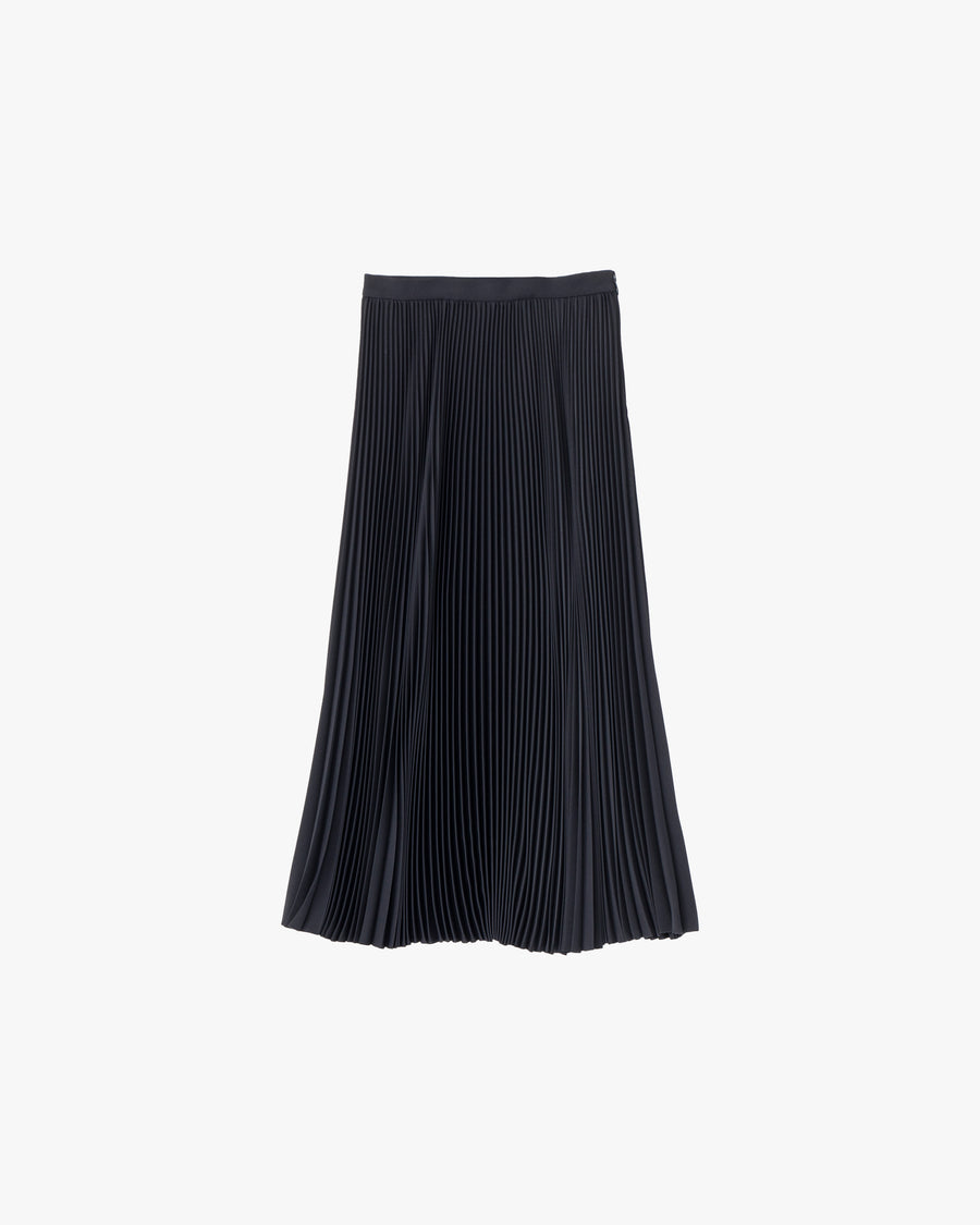 Satin Pleats Skirt Long