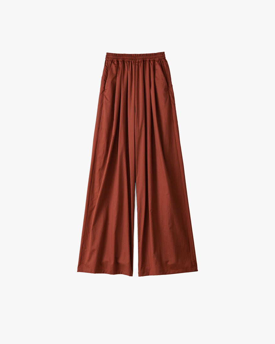 Silicon Poplin Two Tuck Wide Pants