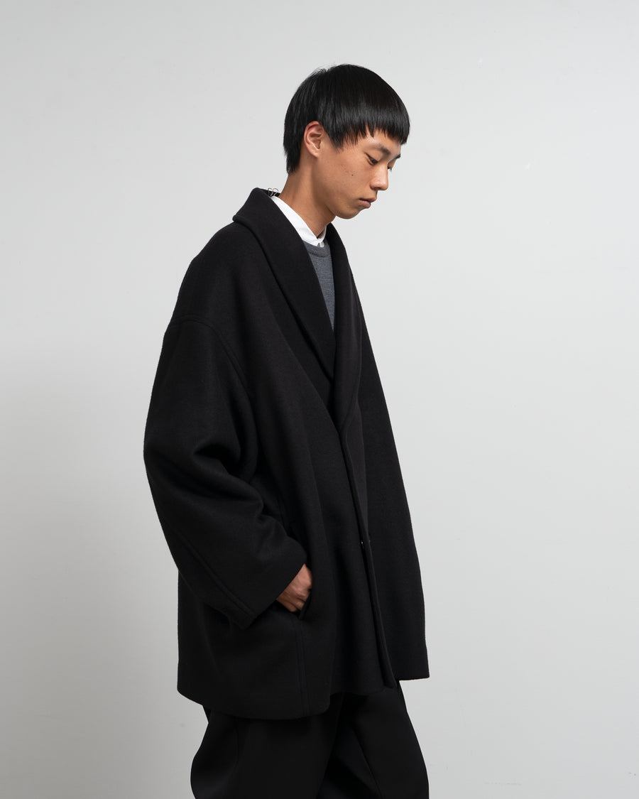 Light Melton Shawl Collar Coat