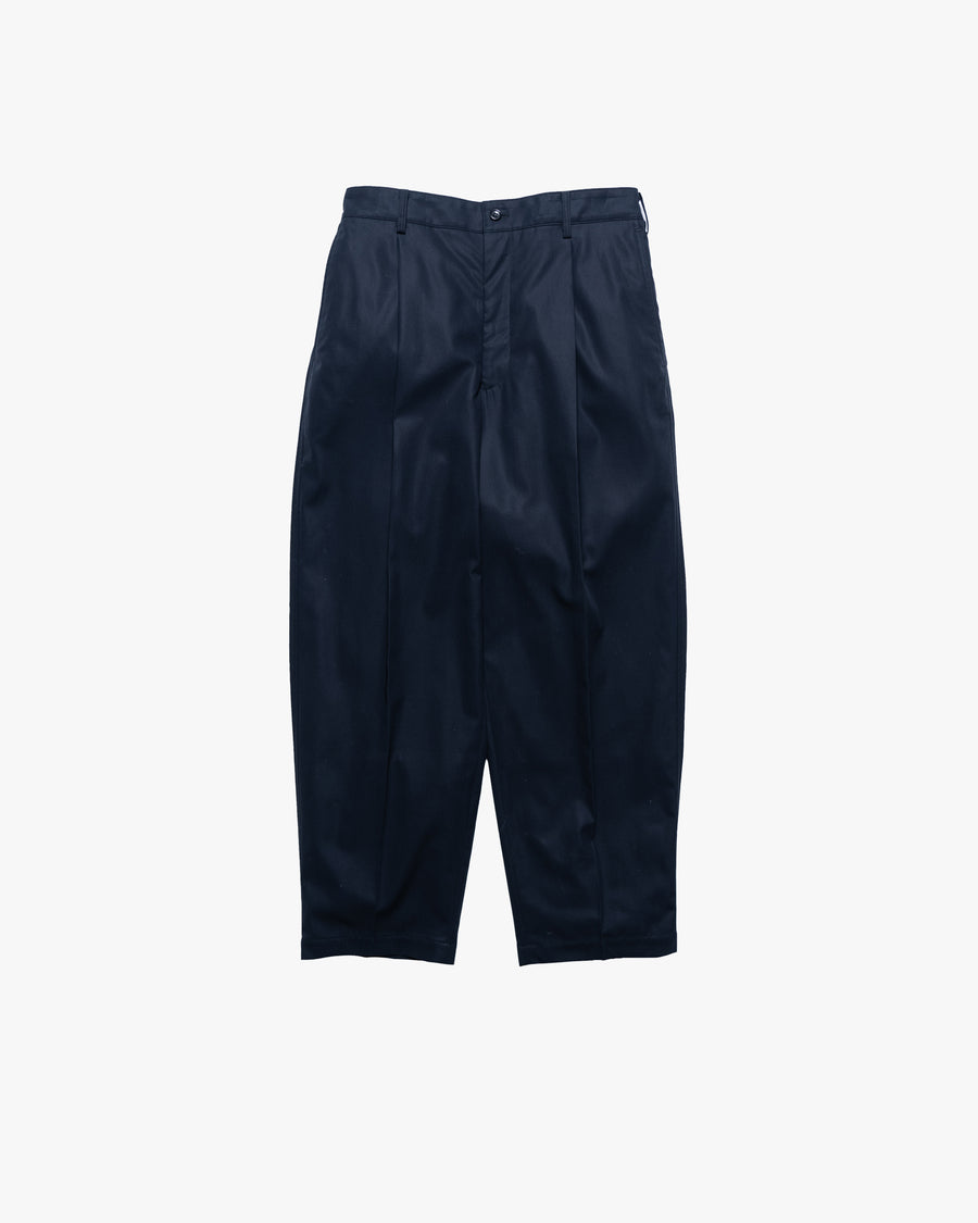 Wooly Cotton Twill Wide Tapered Slacks