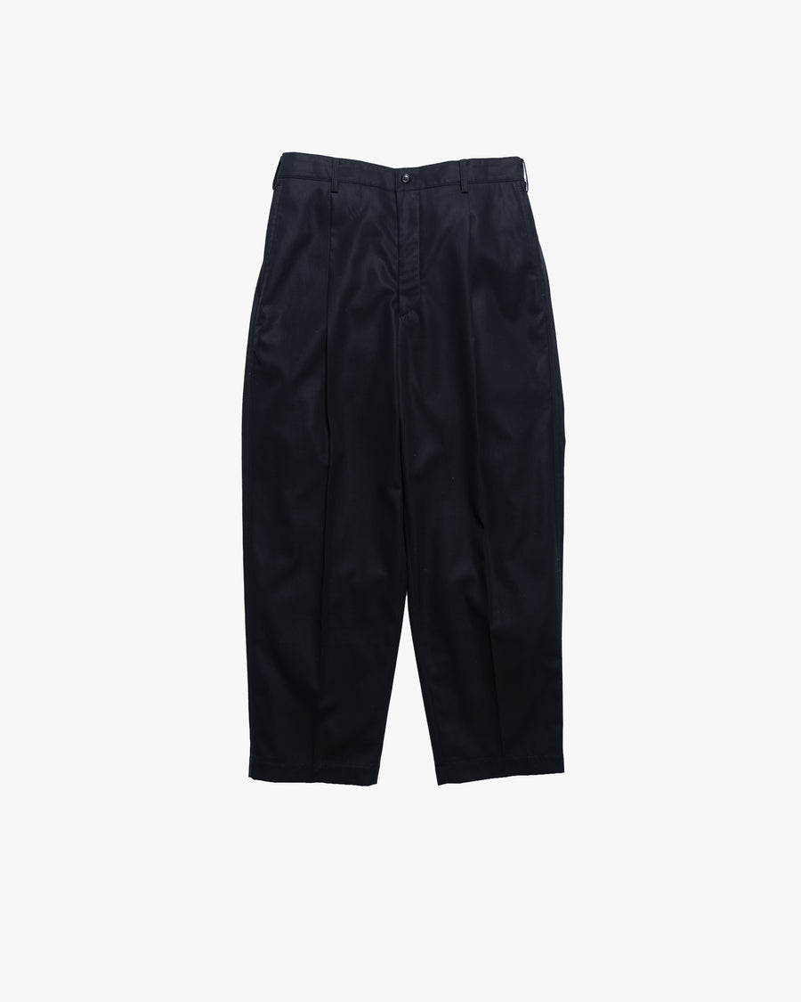 Wooly Cotton Twill Wide Tapered Slacks