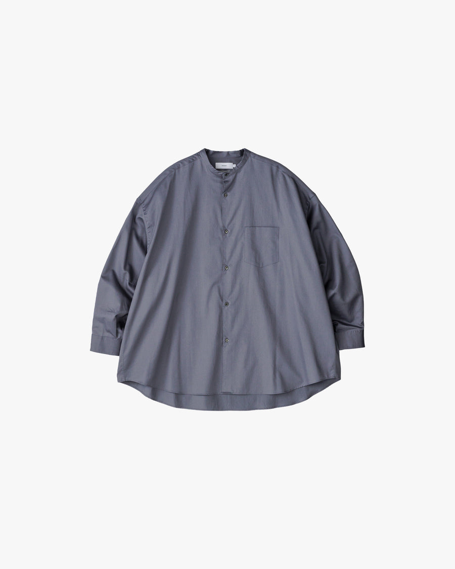 Silicon Poplin Oversized Band Collar Shirt