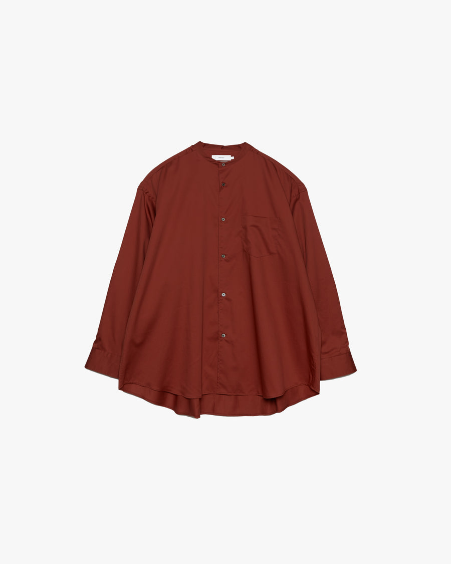 Silicon Poplin Oversized Band Collar Shirt