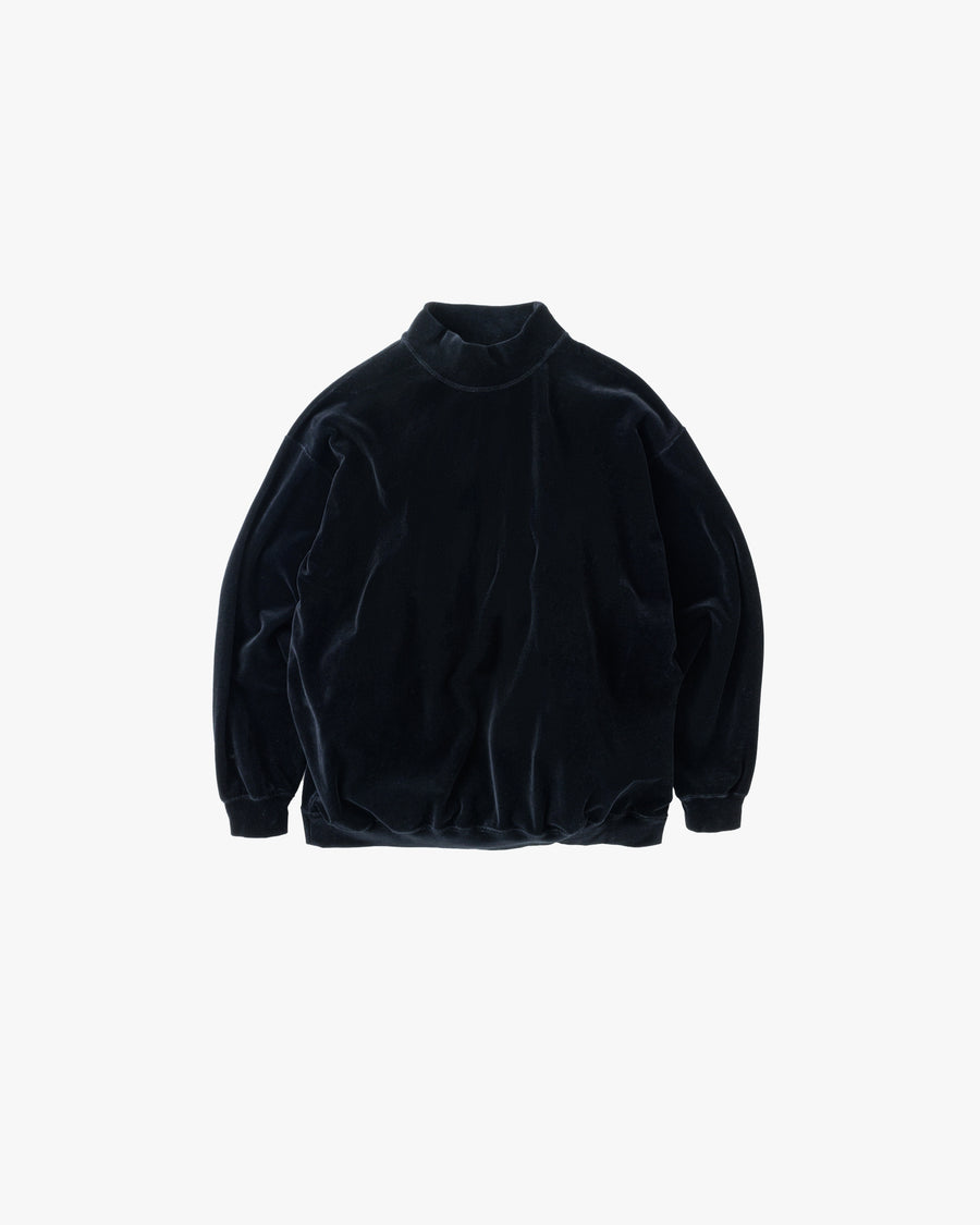 Compact Velour Mock Neck