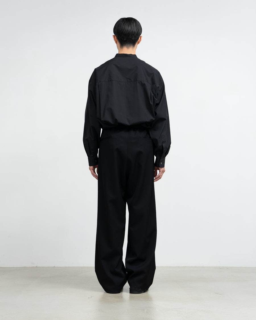 High Count Band Collar Round Cut Oversized  Shirt
