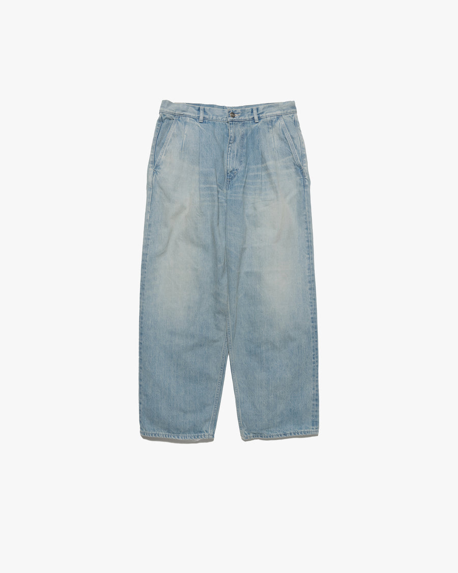 Selvage Denim Two Tuck Pants-LIGHT FADE-