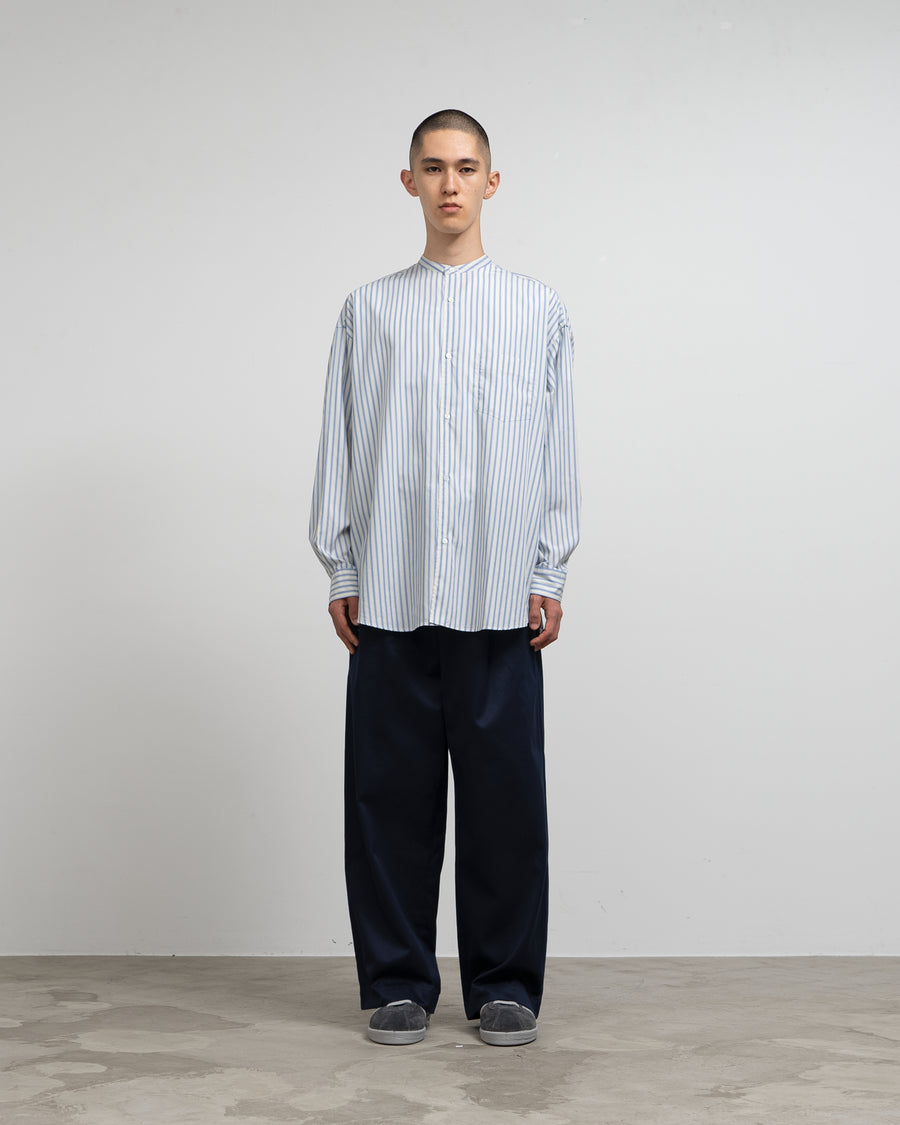 Broad L/S Oversized Band Collar Shirt