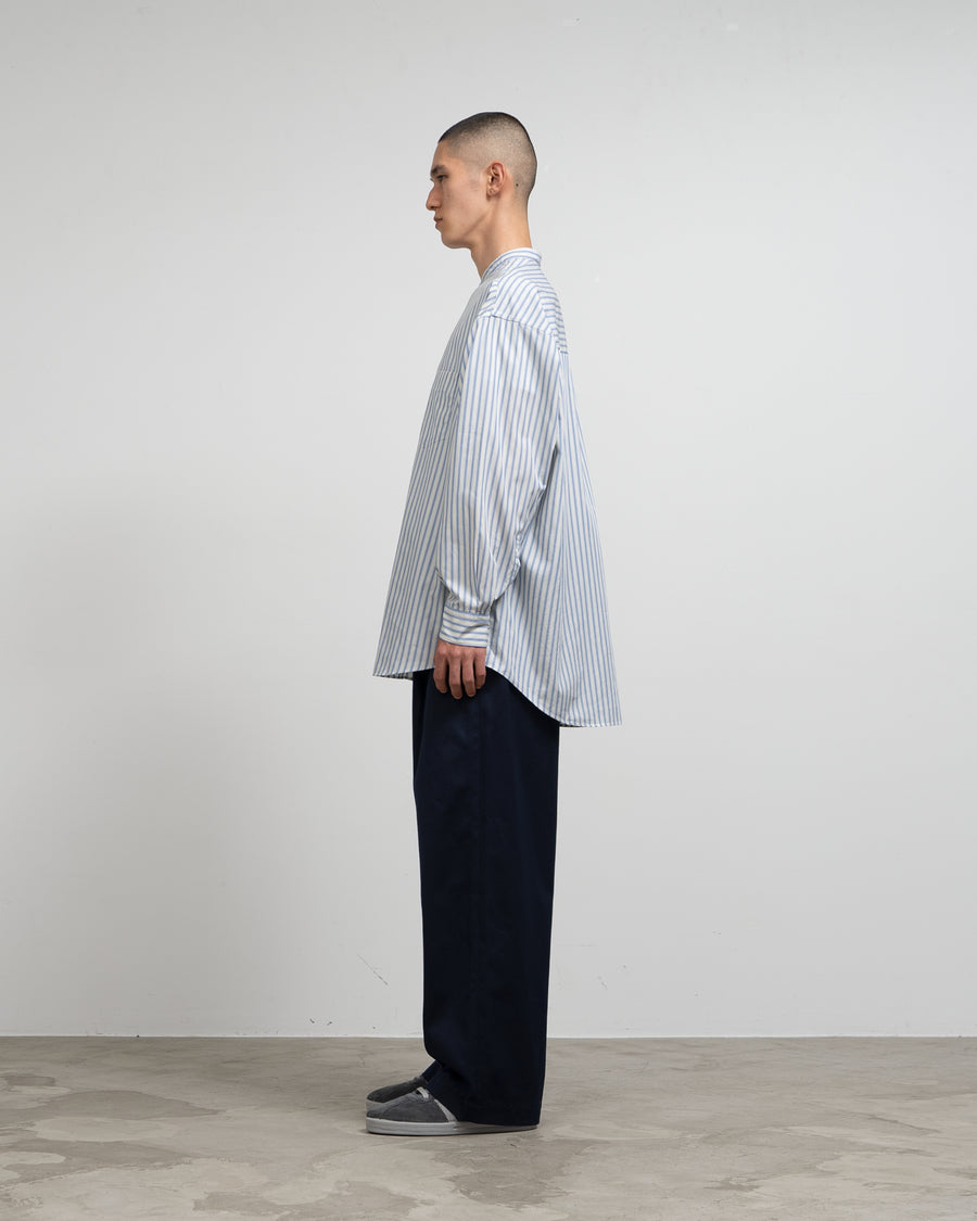 Broad L/S Oversized Band Collar Shirt