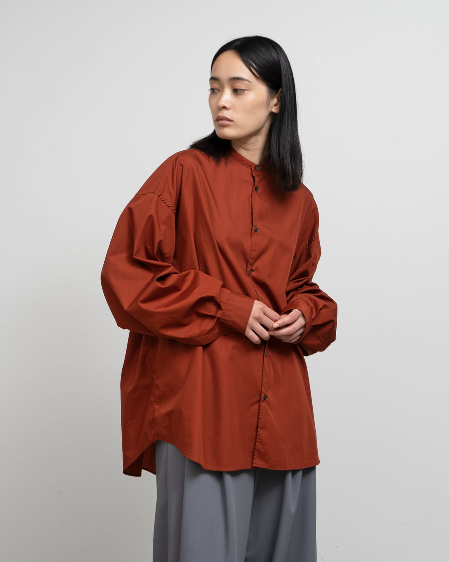 Broad L/S Oversized Band Collar Shirt