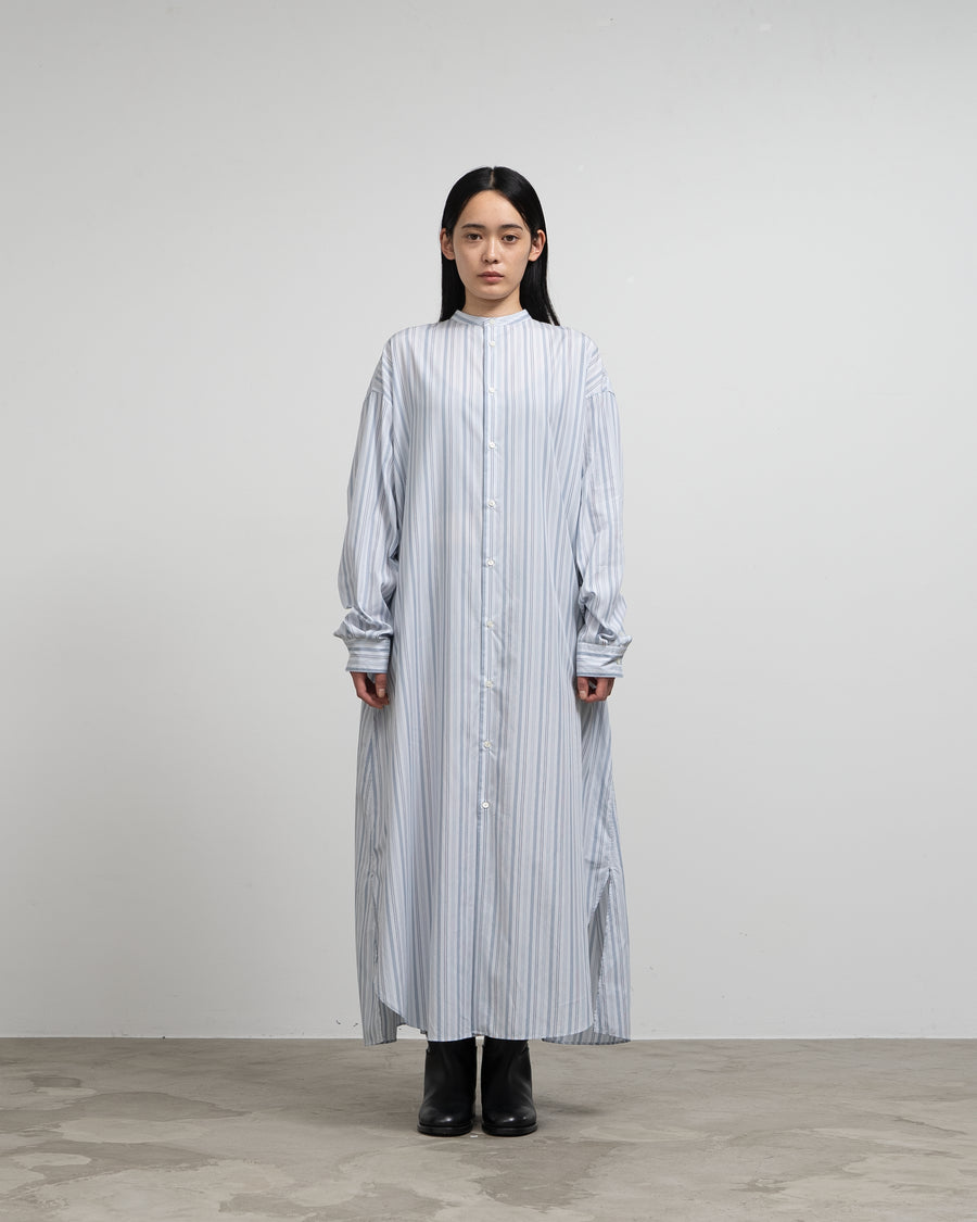 Broad Band Collar Oversized Shirt Dress