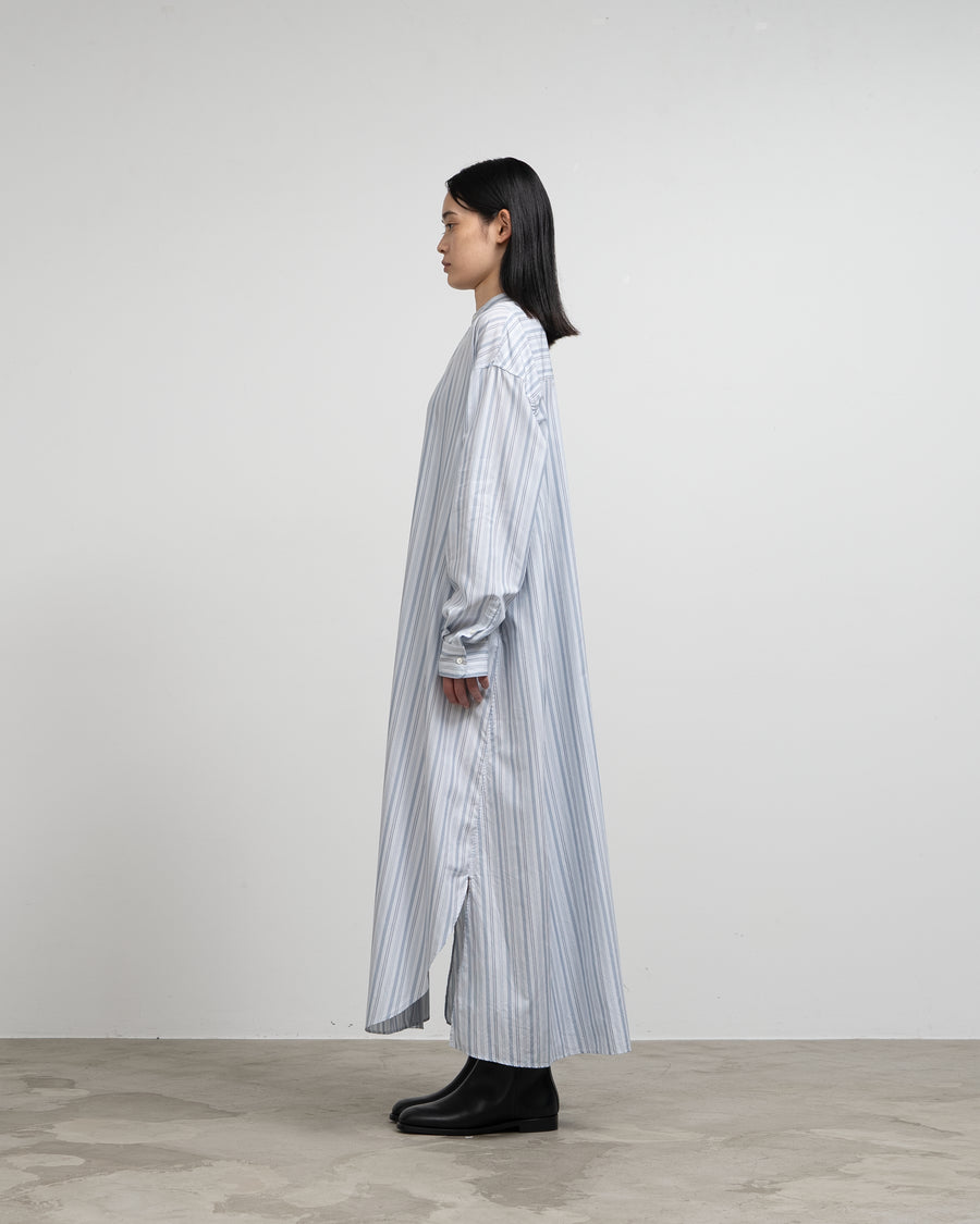 Broad Band Collar Oversized Shirt Dress