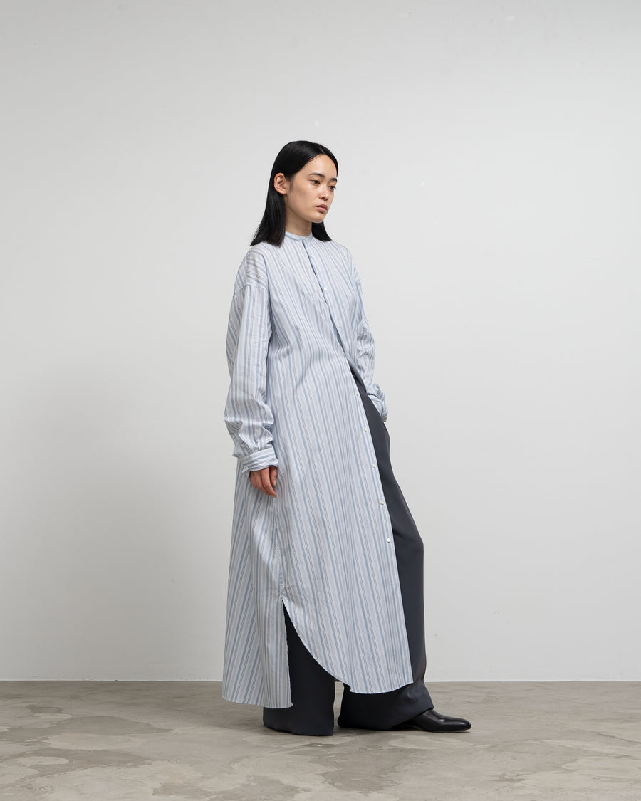 Broad Band Collar Oversized Shirt Dress