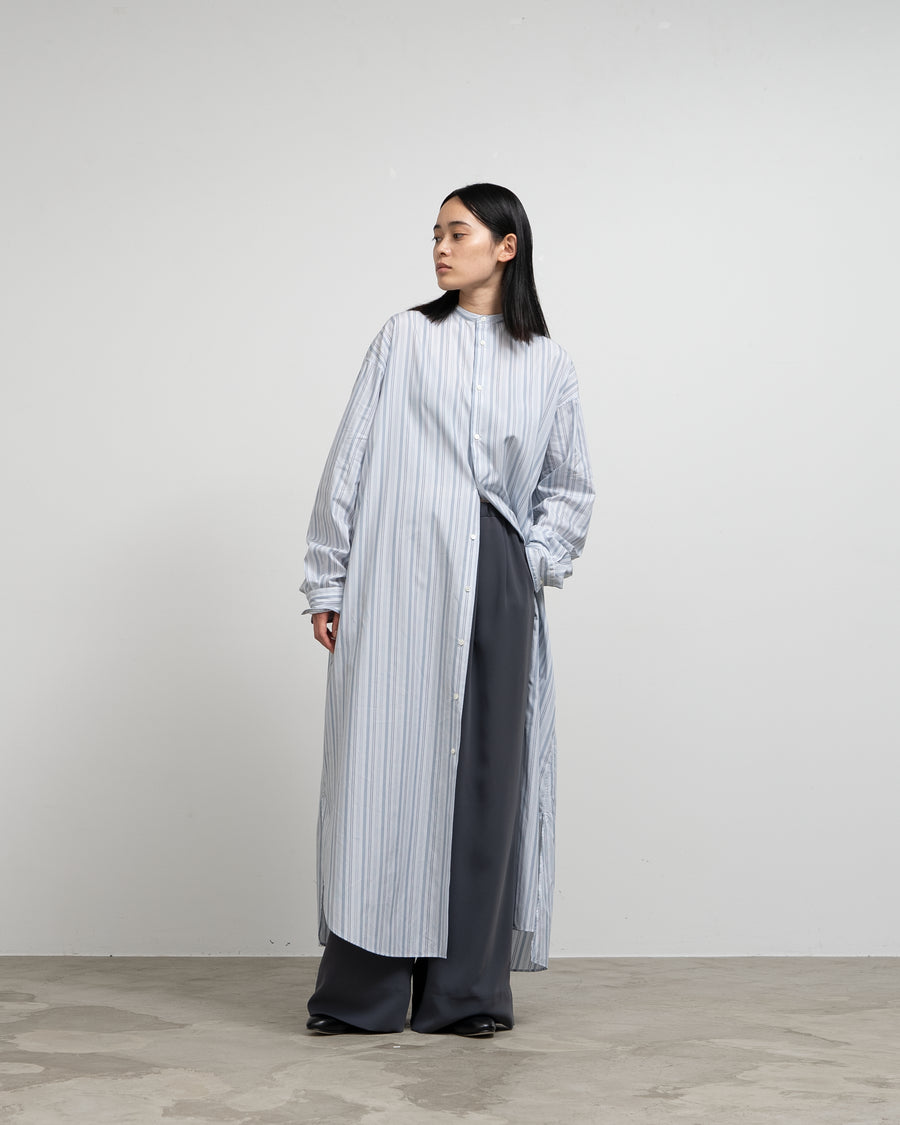 Broad Band Collar Oversized Shirt Dress