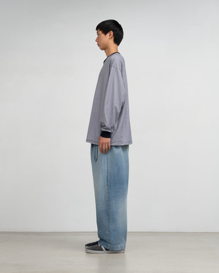 Selvage Denim Belted Pants-LIGHT FADE- (update)