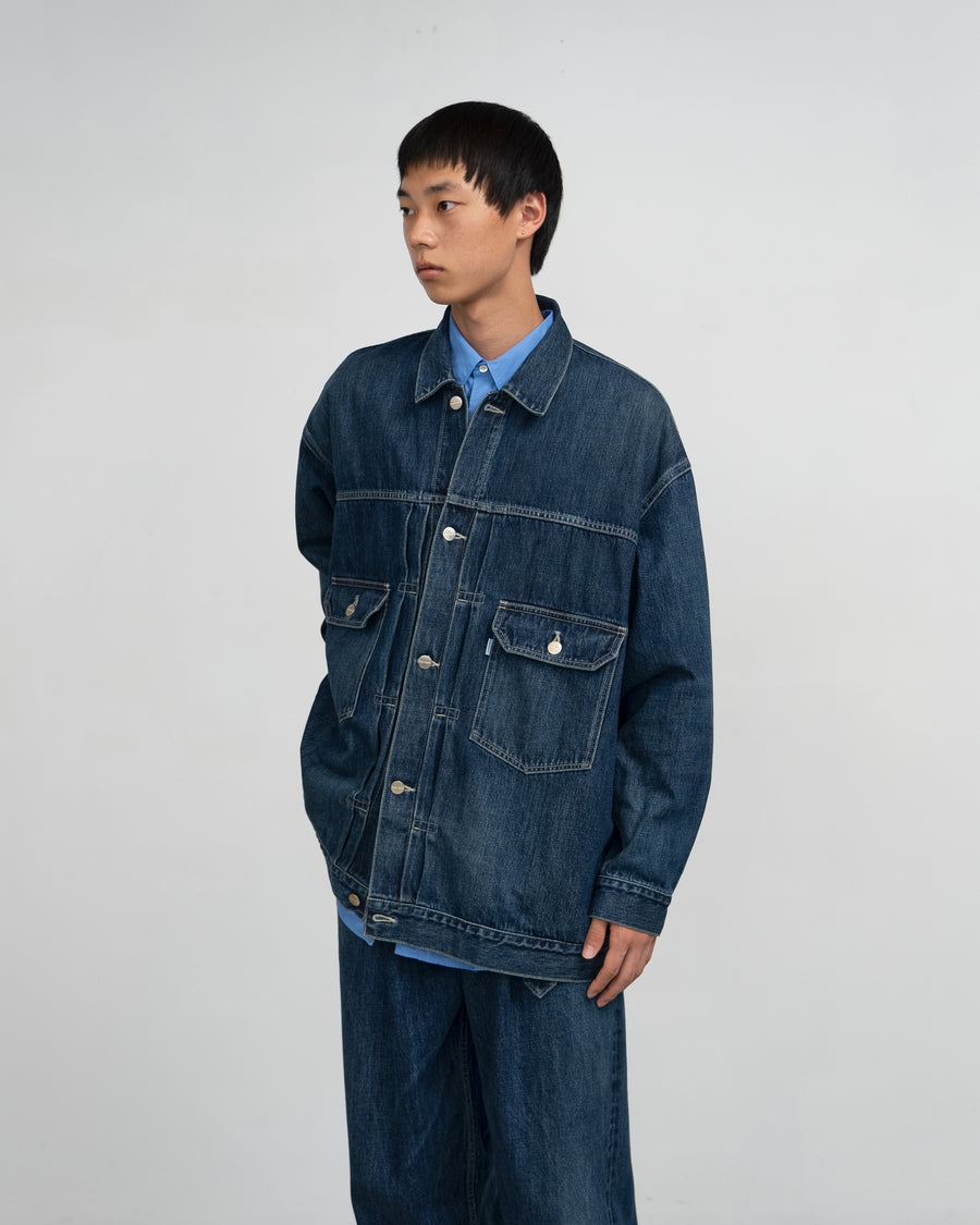 Selvage Denim Jacket-DARK FADE-