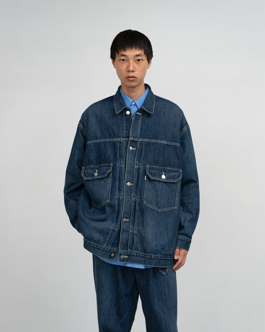 Selvage Denim Jacket-DARK FADE-