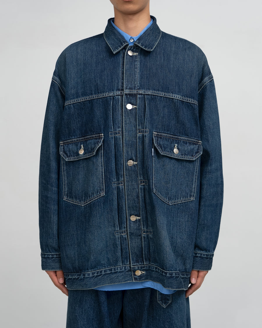 Selvage Denim Jacket-DARK FADE-