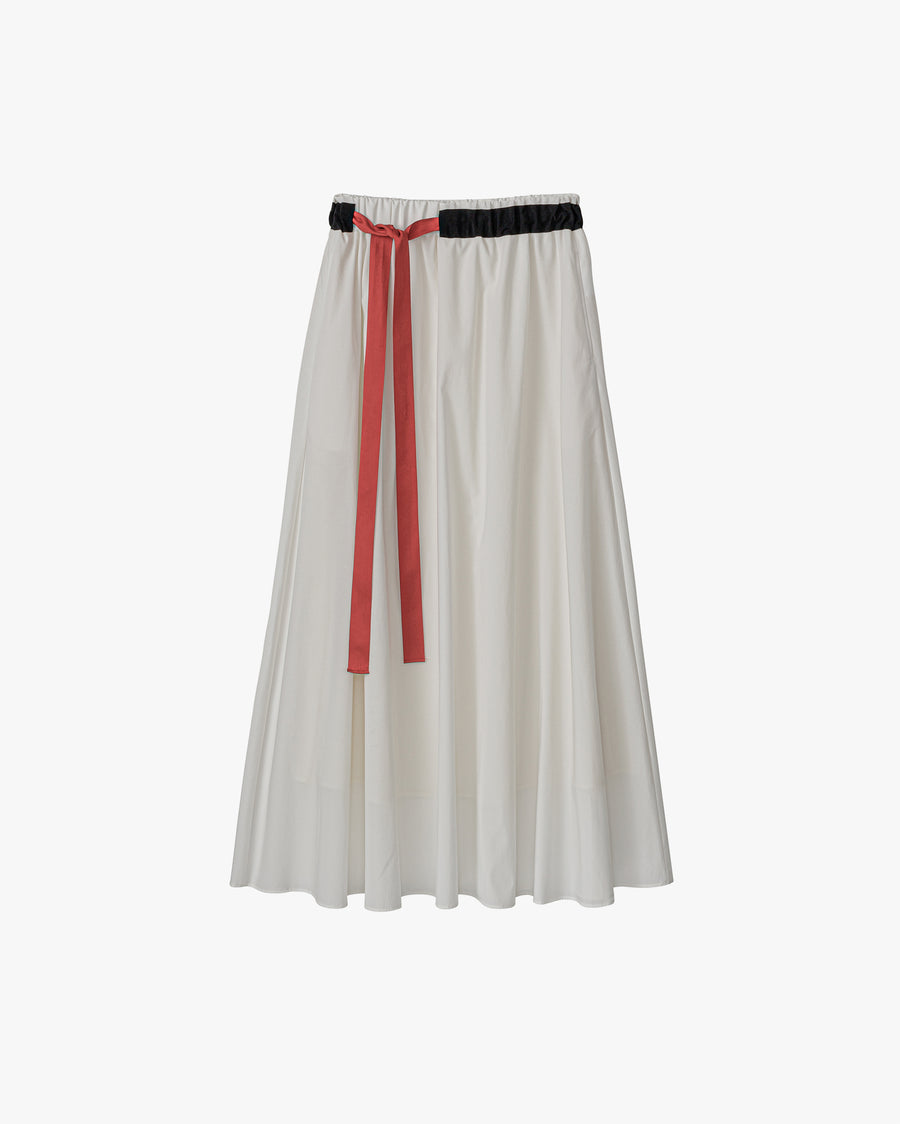 Dull Poplin Ribbon Skirt