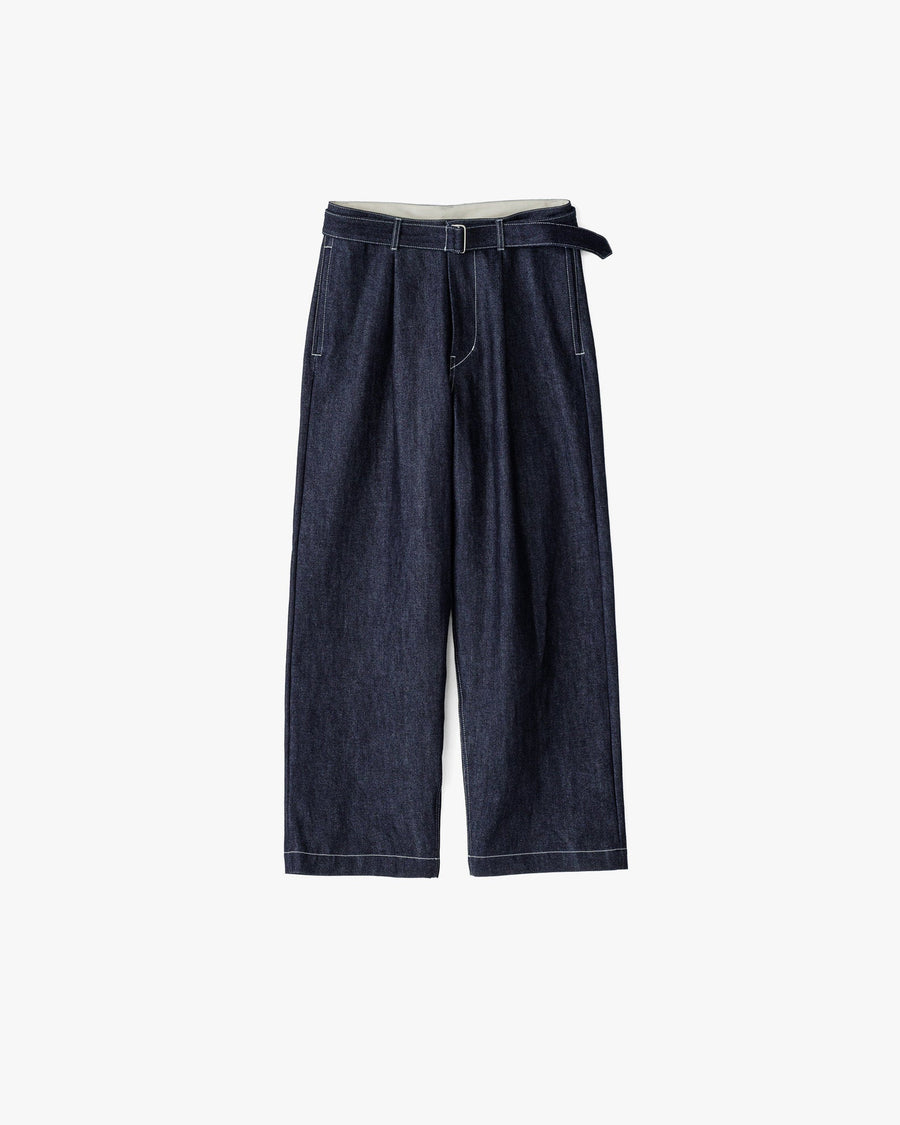 Selvage Denim Belted Pants-RIGID-