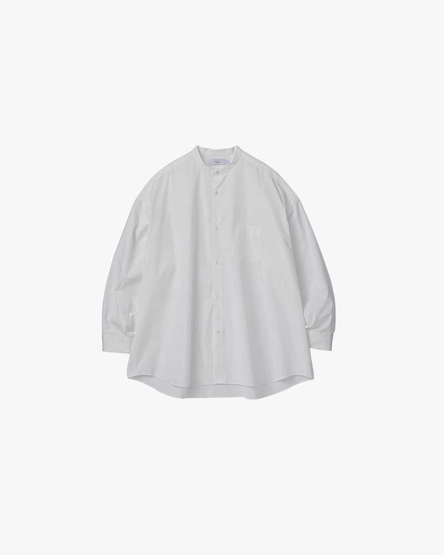 High Count Band Collar Round Cut Oversized  Shirt