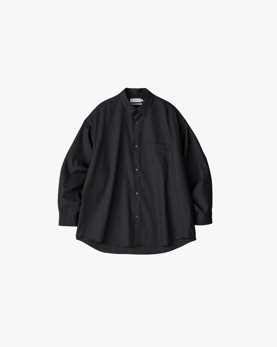 Fine Wool Tropical Oversized Regular Collar Shirt