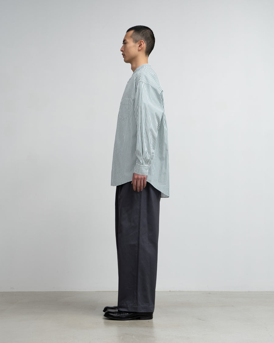 Broad L/S Oversized Band Collar Shirt