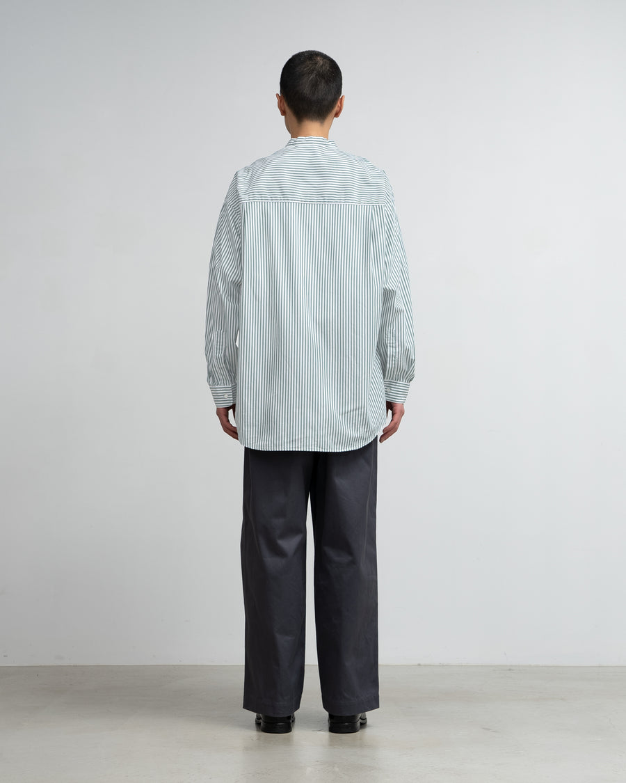 Broad L/S Oversized Band Collar Shirt