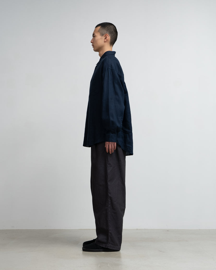 Linen L/S Oversized Regular Collar Shirt